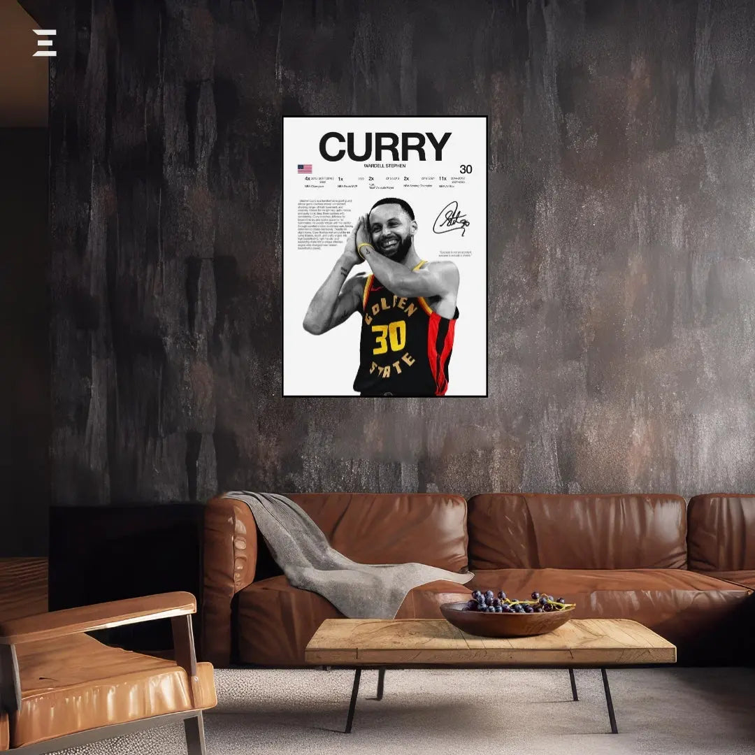 Premium Resin Coated Wall Art – Stephen Curry Printed Signature Collectible Frame | IBRELIA Pakistan IBRELIA