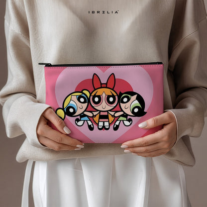 Power Girls Cartoon Makeup & Pencil Pouch – Double-Sided Print – IBRELIA™ IBRELIA