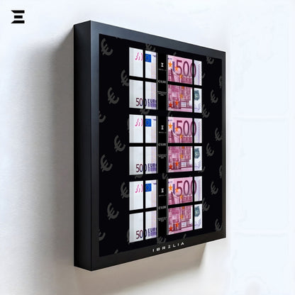 IBRELIA™ 3D Euro Money Frame – €500 Stacks | Premium 12x12 Luxury Acrylic Display Frame