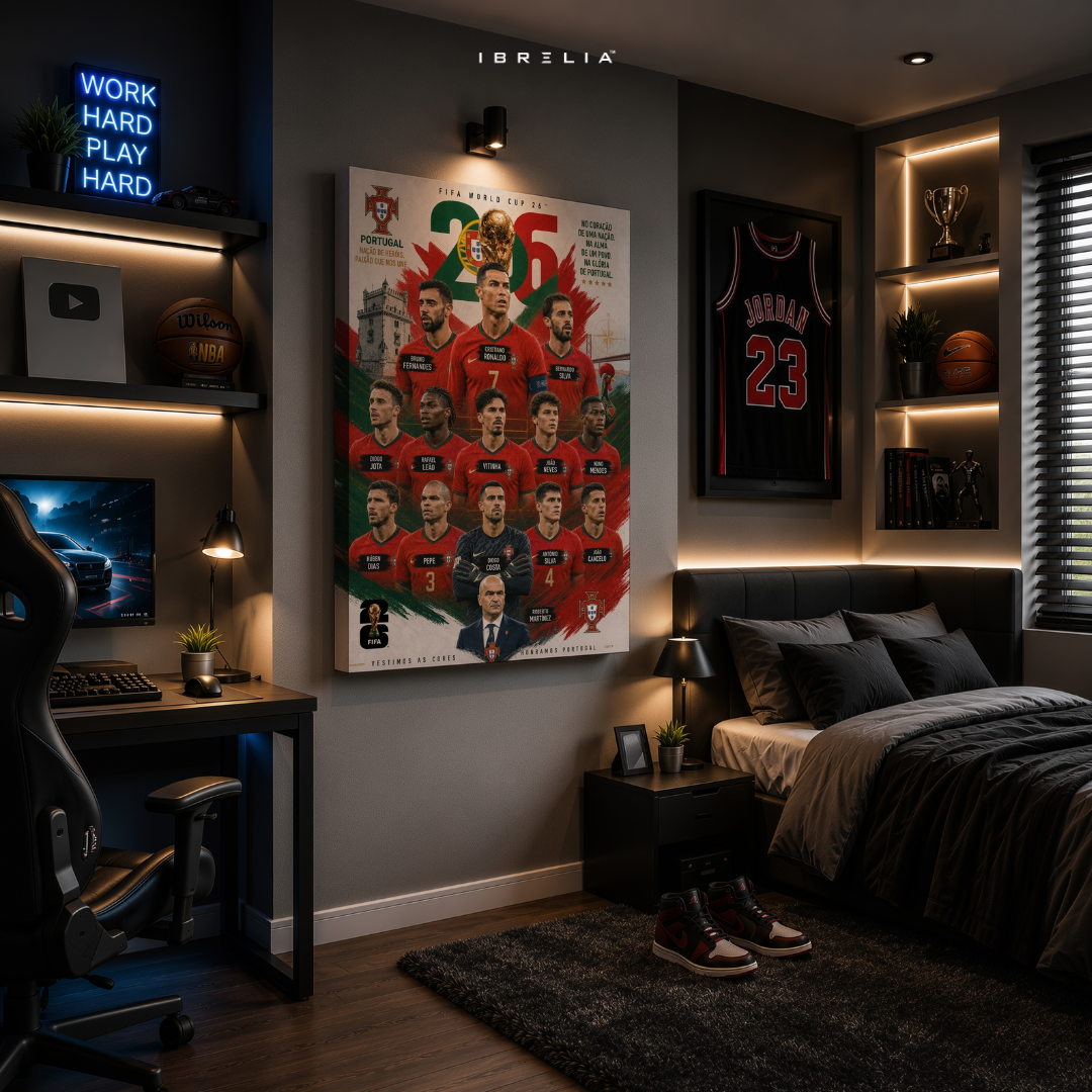 Portugal FIFA World Cup 2026 Team Wall Art – Cristiano Ronaldo Football Poster | IBRELIA™