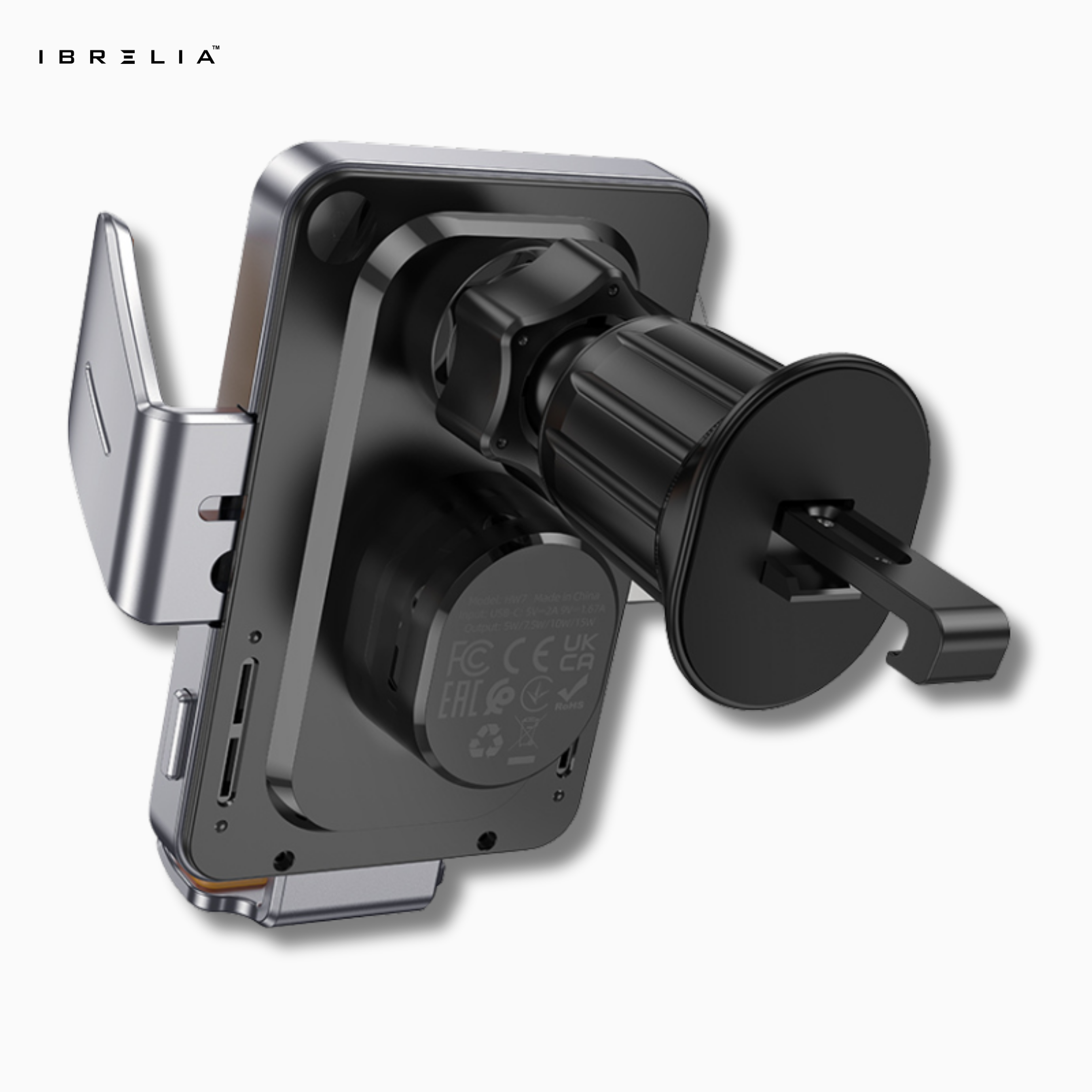 HOCO HW17 Automatic Clamping Wireless Car Charger – 15W Fast Charging Air Vent Holder | IBRELIA™