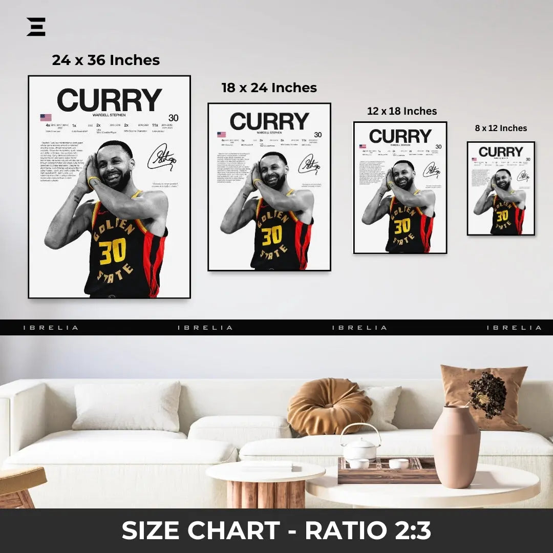 Premium Resin Coated Wall Art – Stephen Curry Printed Signature Collectible Frame | IBRELIA Pakistan IBRELIA