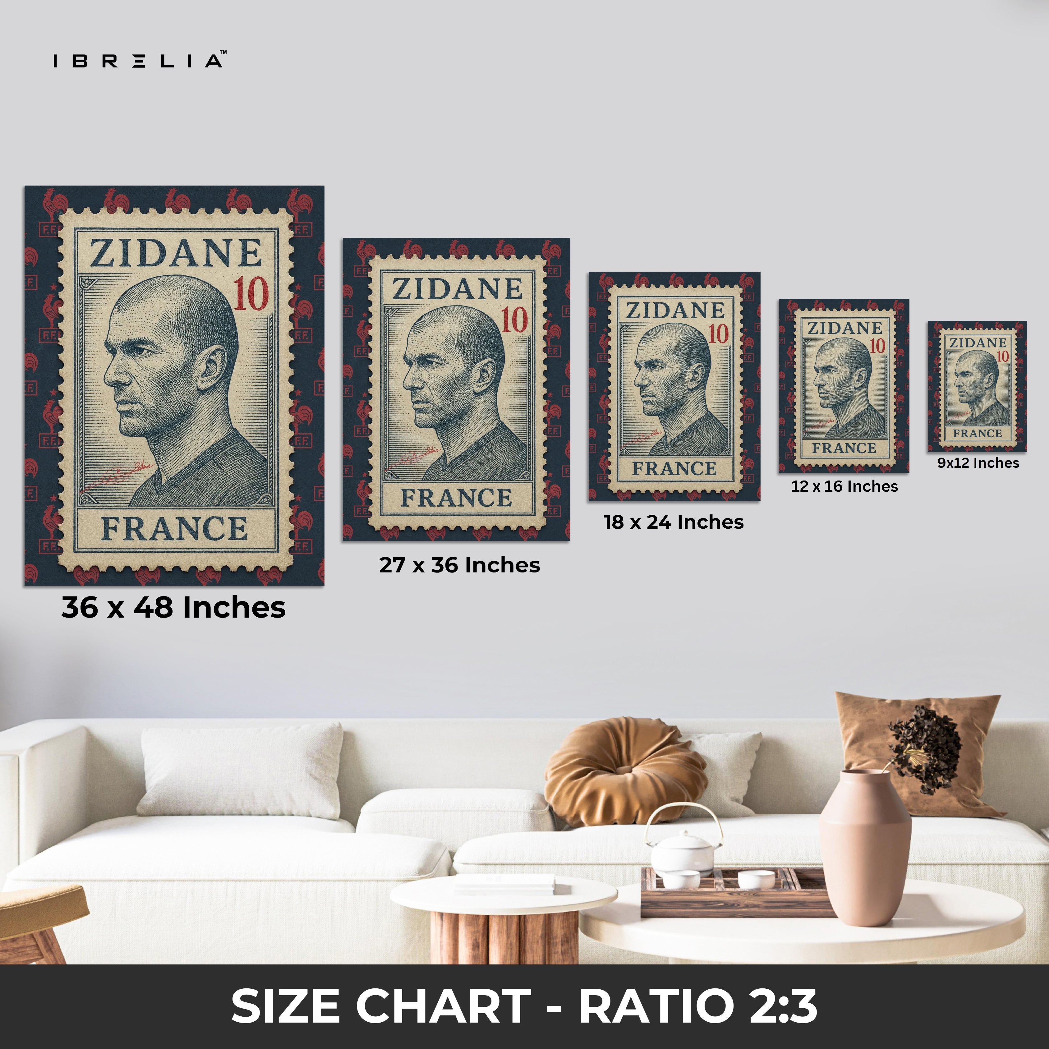 Zidane Stamp Edition – 4K Ultra Wrap Frame Wall Art in Pakistan | IBRELIA™