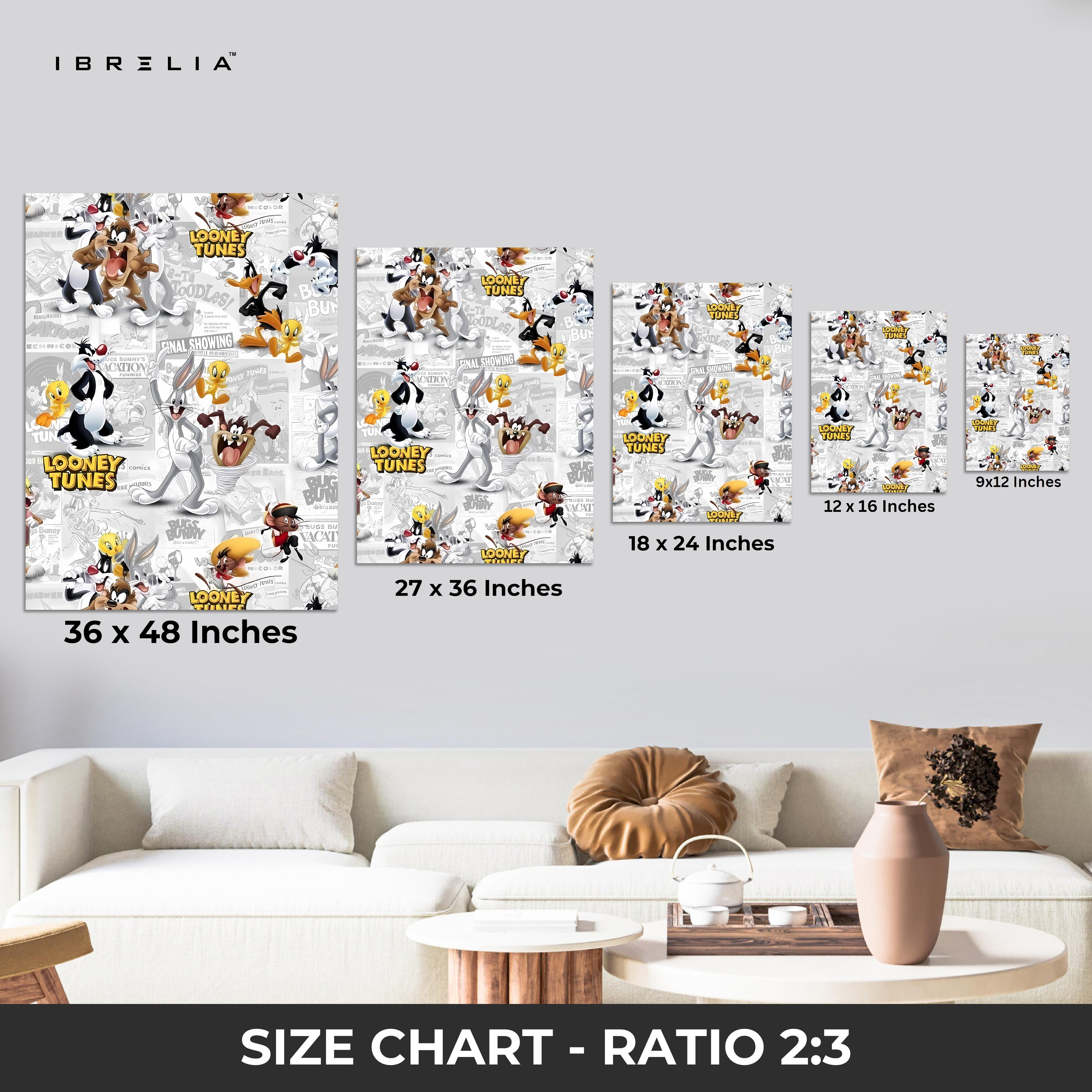 Looney Tunes Collage Wall Frame | 4K Ultra Wrap Frame Wall Art in Pakistan | IBRELIA™