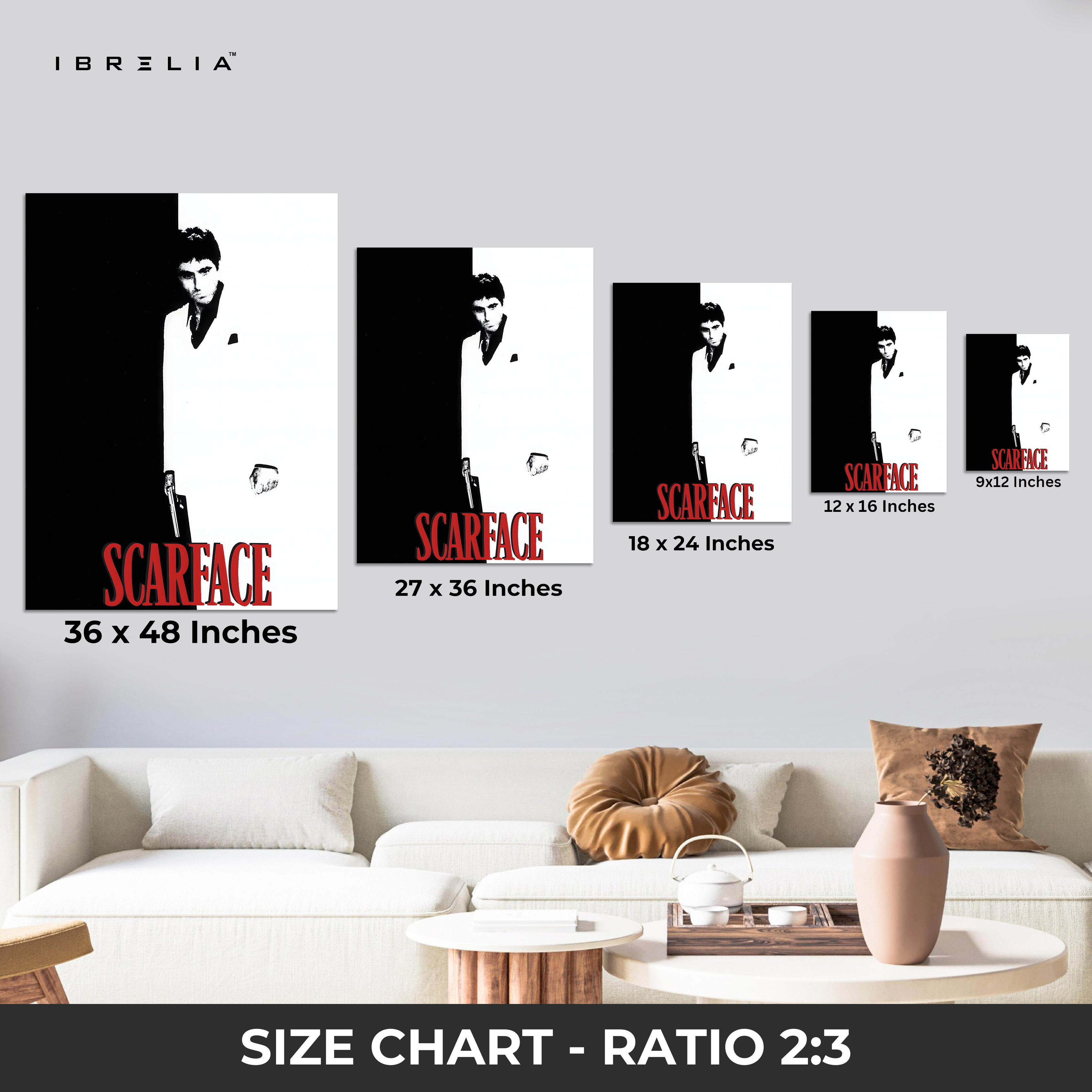Scarface Minimalist Black & White Wall Frame | 4K Ultra Wrap Frame Wall Art in Pakistan | IBRELIA™