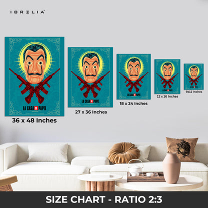 La Casa De Papel “Dali Mask” Wall Frame – 4K Ultra Wrap Frame Wall Art in Pakistan | IBRELIA™