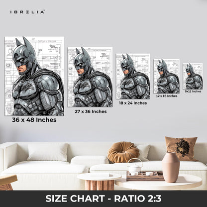 Blueprint Batman 4K Ultra HD Wall Art in Pakistan | IBRELIA™