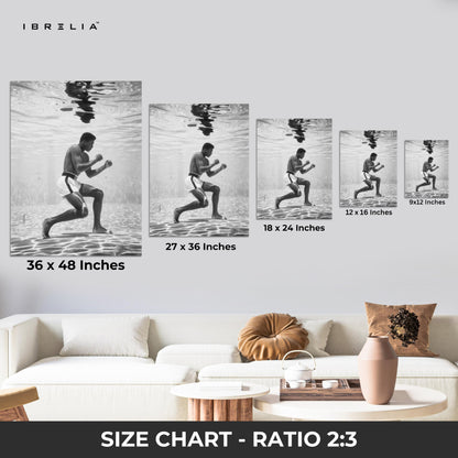 Muhammad Ali Underwater Boxing – 4K Ultra Wrap Frame Wall Art in Pakistan | IBRELIA™
