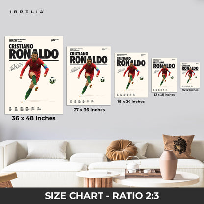 Cristiano Ronaldo Portugal Kick Pose – 4K Ultra Wrap Frame Wall Art in Pakistan | IBRELIA™