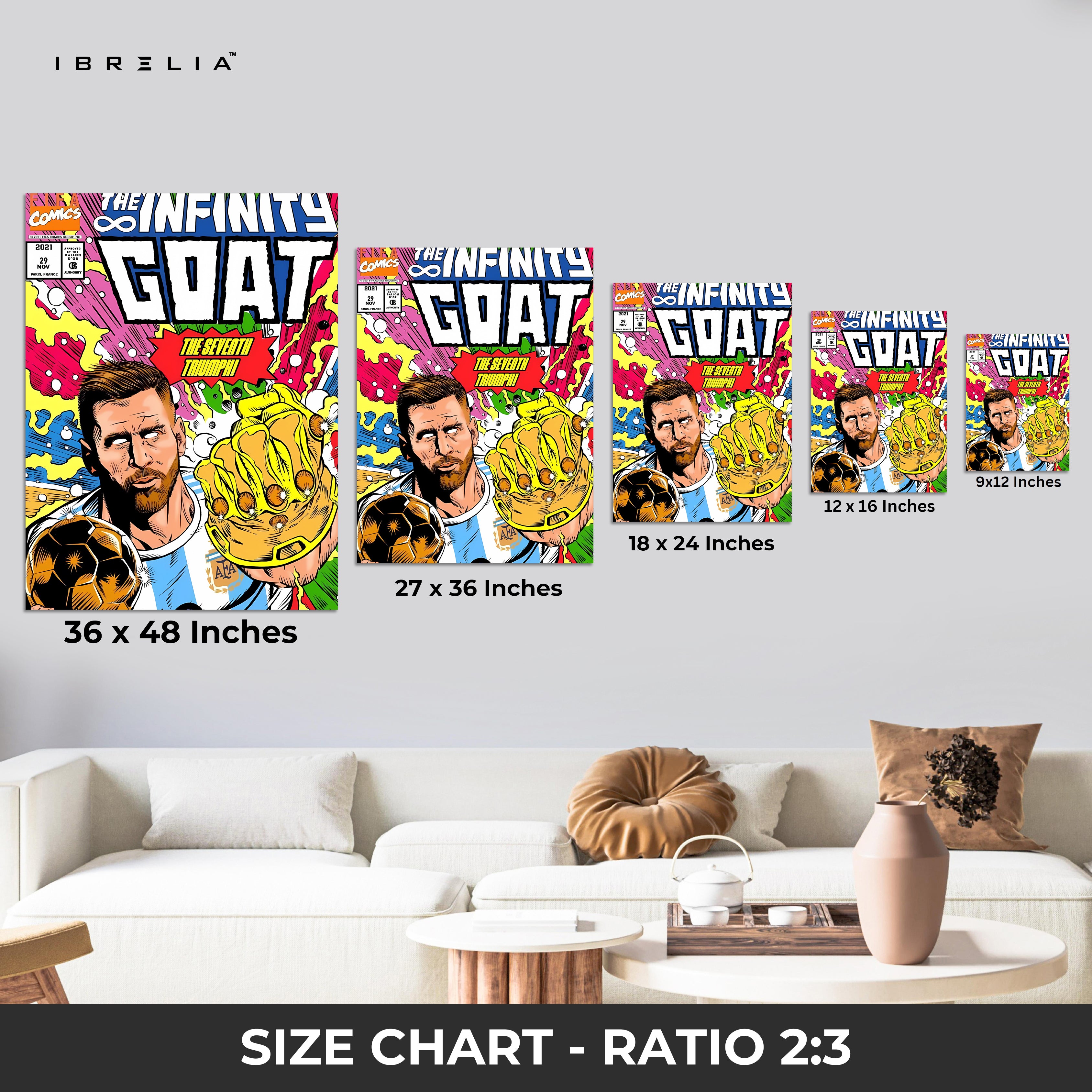 Messi “The Infinite GOAT” Comic Wall Frame | 4K Ultra Wrap Frame Wall Art in Pakistan | IBRELIA™