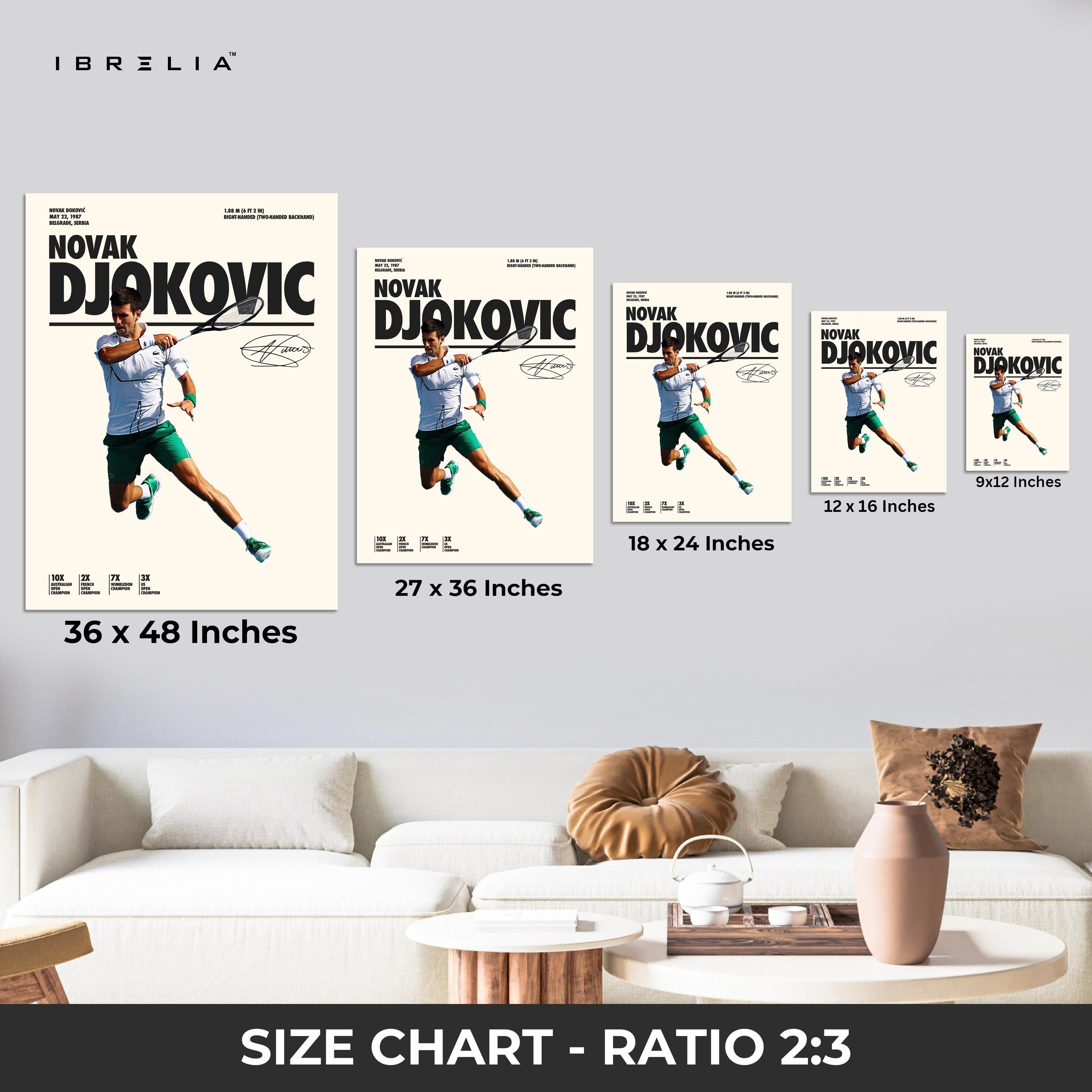 Novak Djokovic Grand Slam Champion – 4K Ultra Wrap Frame Wall Art in Pakistan | IBRELIA™