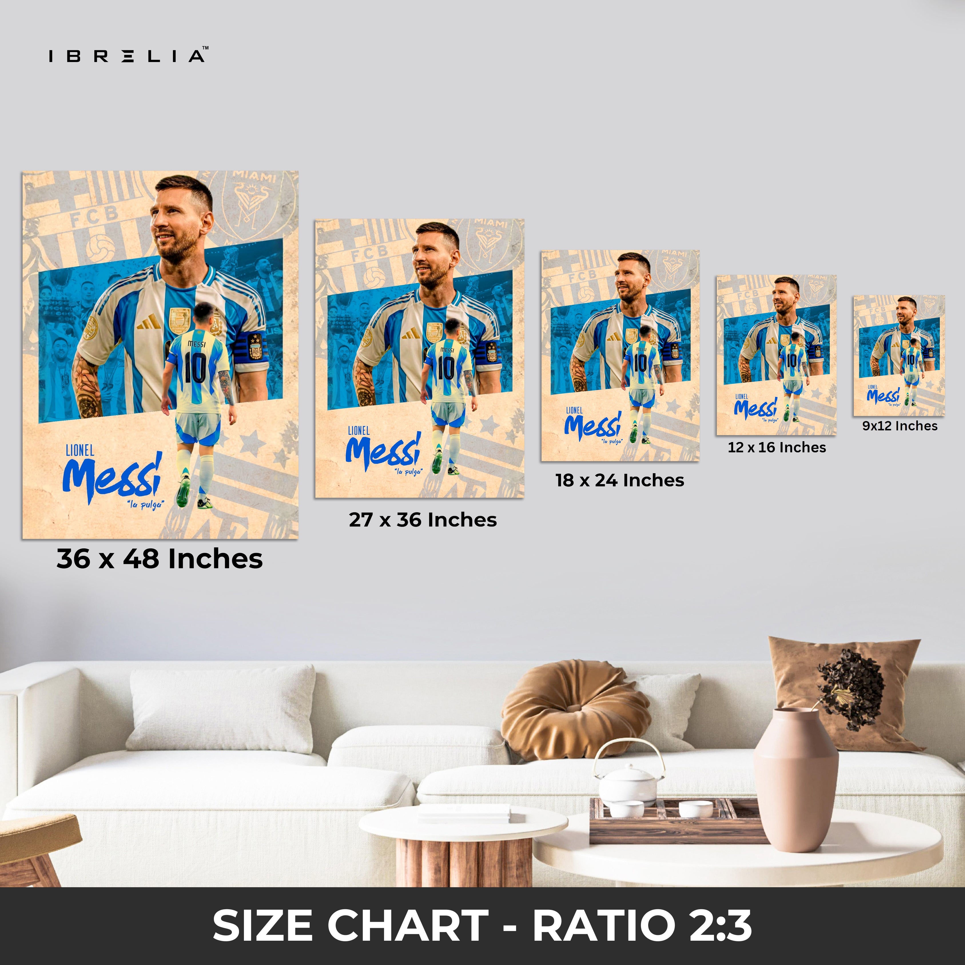 Lionel Messi “La Pulga” Wall Frame | 4K Ultra Wrap Frame Wall Art in Pakistan | IBRELIA™