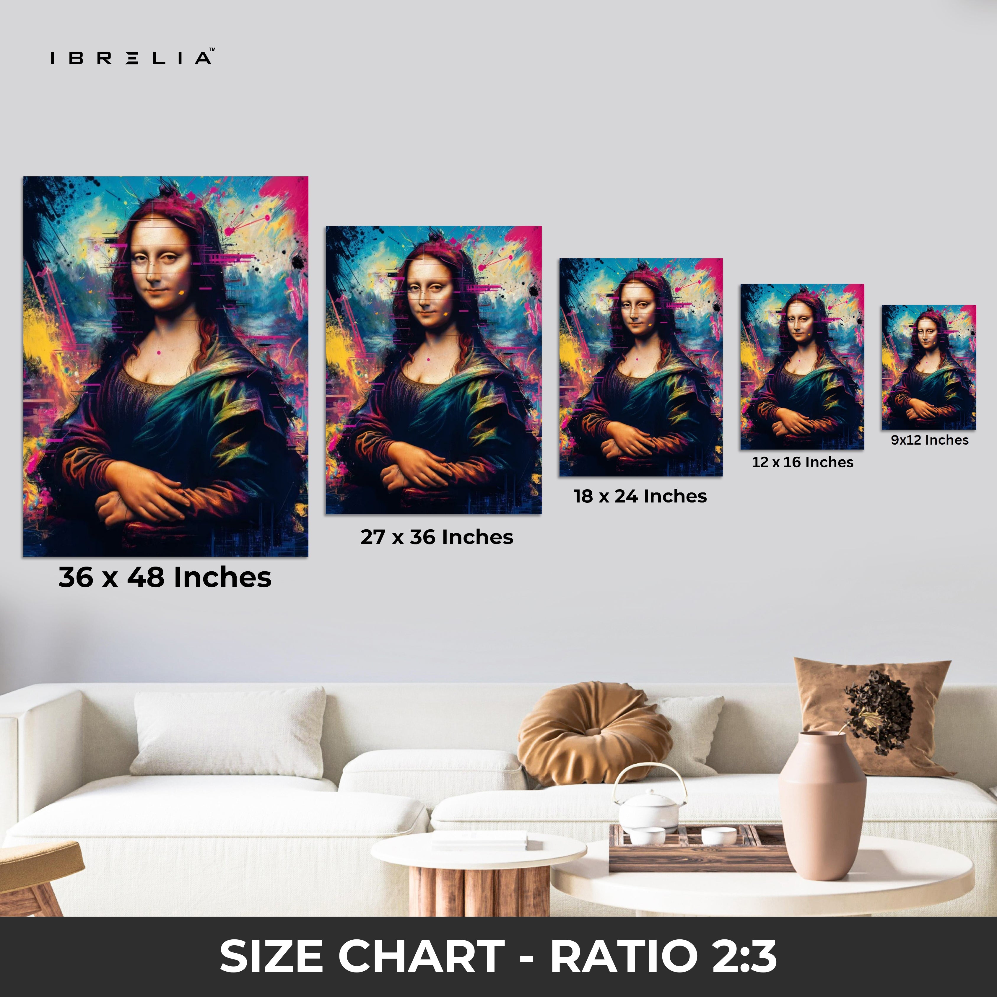 Mona Lisa Graffiti Splash Wall Frame | 4K Ultra Wrap Frame Wall Art in Pakistan | IBRELIA™