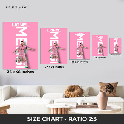 Lionel Messi Inter Miami Wall Frame | 4K Ultra Wrap Frame Wall Art in Pakistan | IBRELIA™