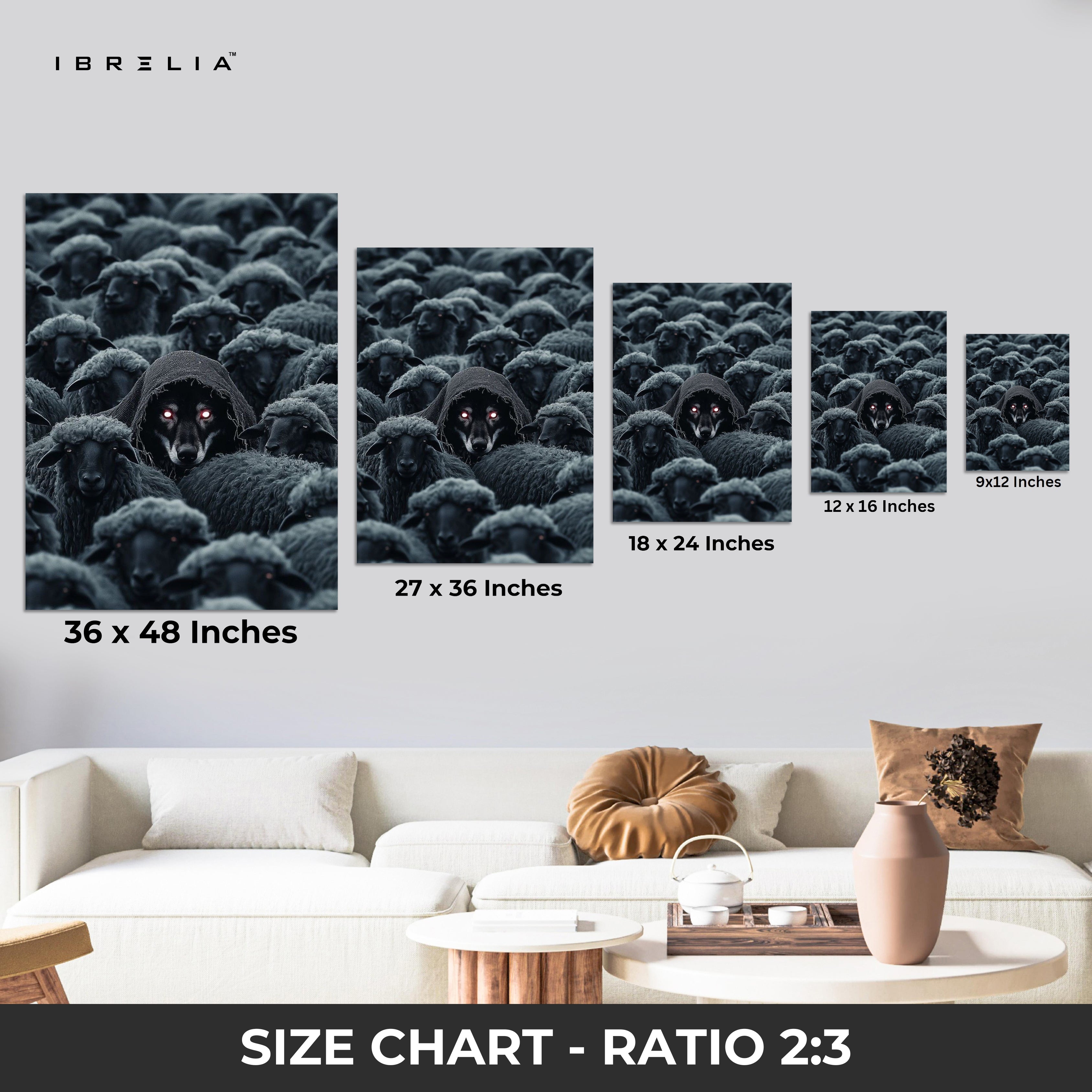 Wolf Among Sheep Wall Frame | 4K Ultra Wrap Frame Wall Art in Pakistan | IBRELIA™