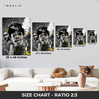Wiz Khalifa Graffiti Wall Frame | 4K Ultra Wrap Frame Wall Art in Pakistan | IBRELIA™