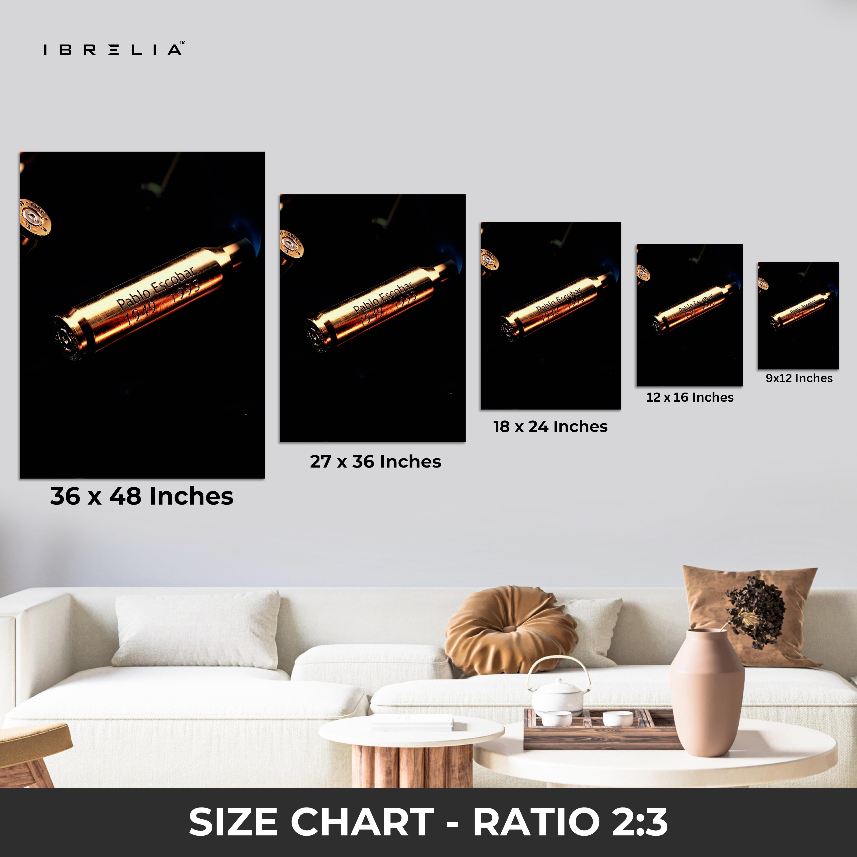 Pablo Escobar Bullet Shell Wall Frame | 4K Ultra Wrap Frame Wall Art in Pakistan | IBRELIA™