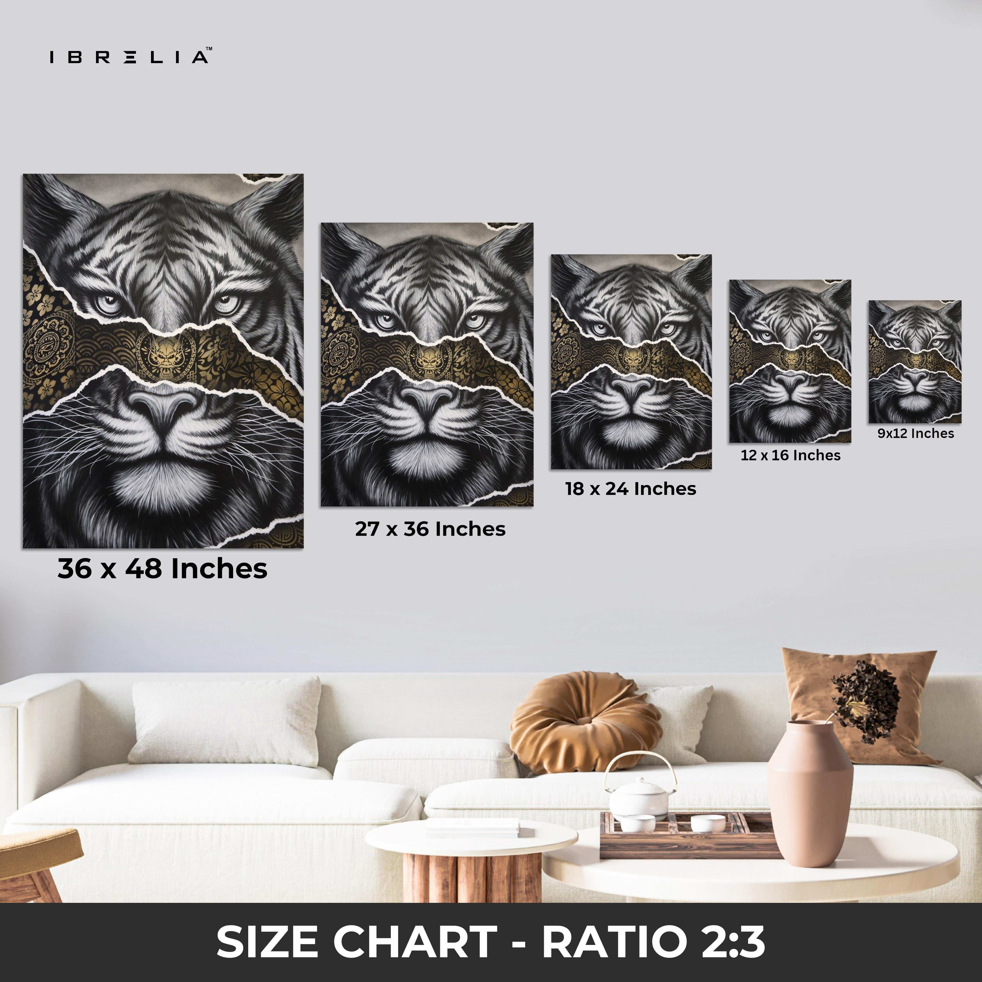 Golden Tiger Majesty Wall Frame | 4K Ultra Wrap Frame Wall Art in Pakistan | IBRELIA™
