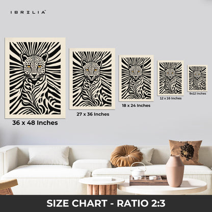 Monochrome Jungle Leopard Wall Frame | 4K Ultra Wrap Frame Wall Art in Pakistan | IBRELIA™