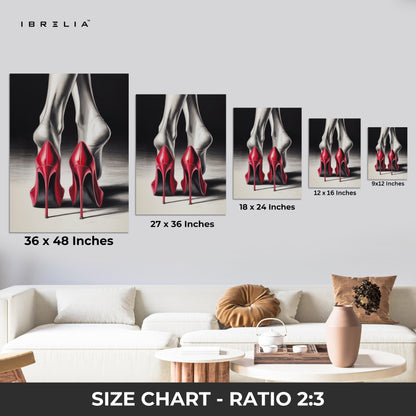 Red Heels Elegance Wall Frame | 4K Ultra Wrap Frame Wall Art in Pakistan | IBRELIA™