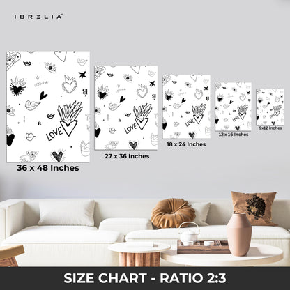 Minimal Love Sketch Wall Frame | 4K Ultra Wrap Frame Wall Art in Pakistan | IBRELIA™