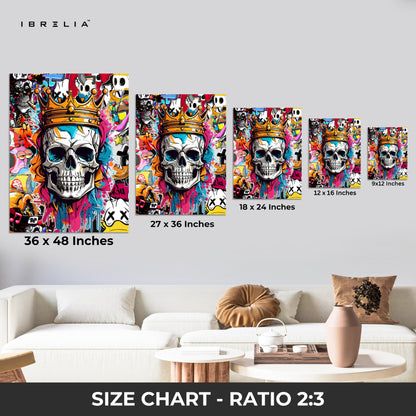 Crowned Skull Graffiti Wall Frame | 4K Ultra Wrap Frame Wall Art in Pakistan | IBRELIA™