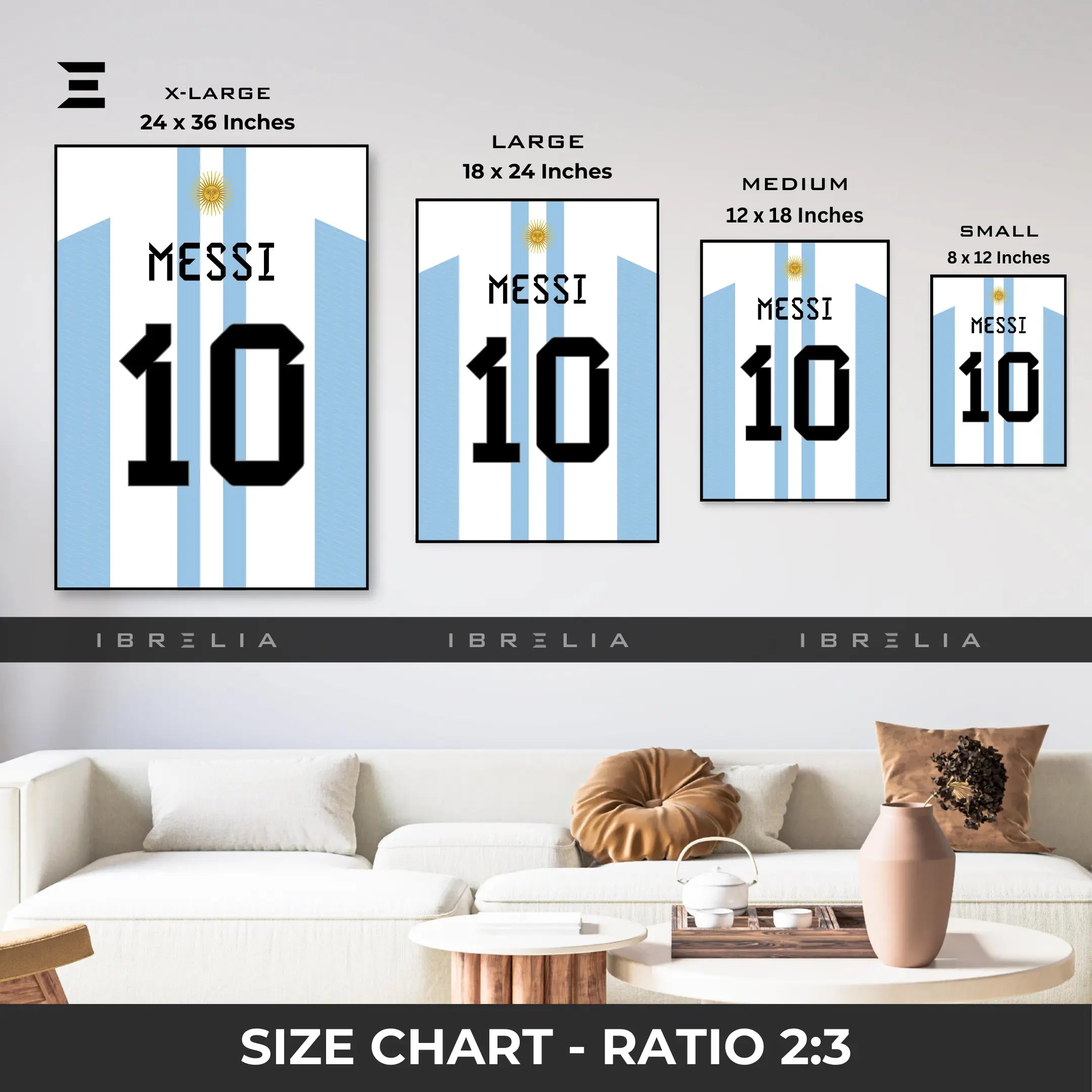 Lionel Messi Resin Wall Art – “Argentina No. 10 Jersey” Edition | IBRELIA IBRELIA