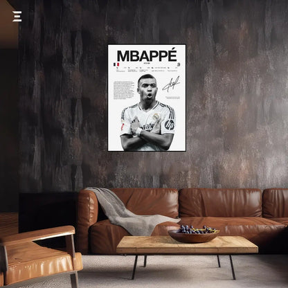 Premium Resin Coated Wall Art – Kylian Mbappé Printed Signature Collectible Frame | IBRELIA Pakistan IBRELIA