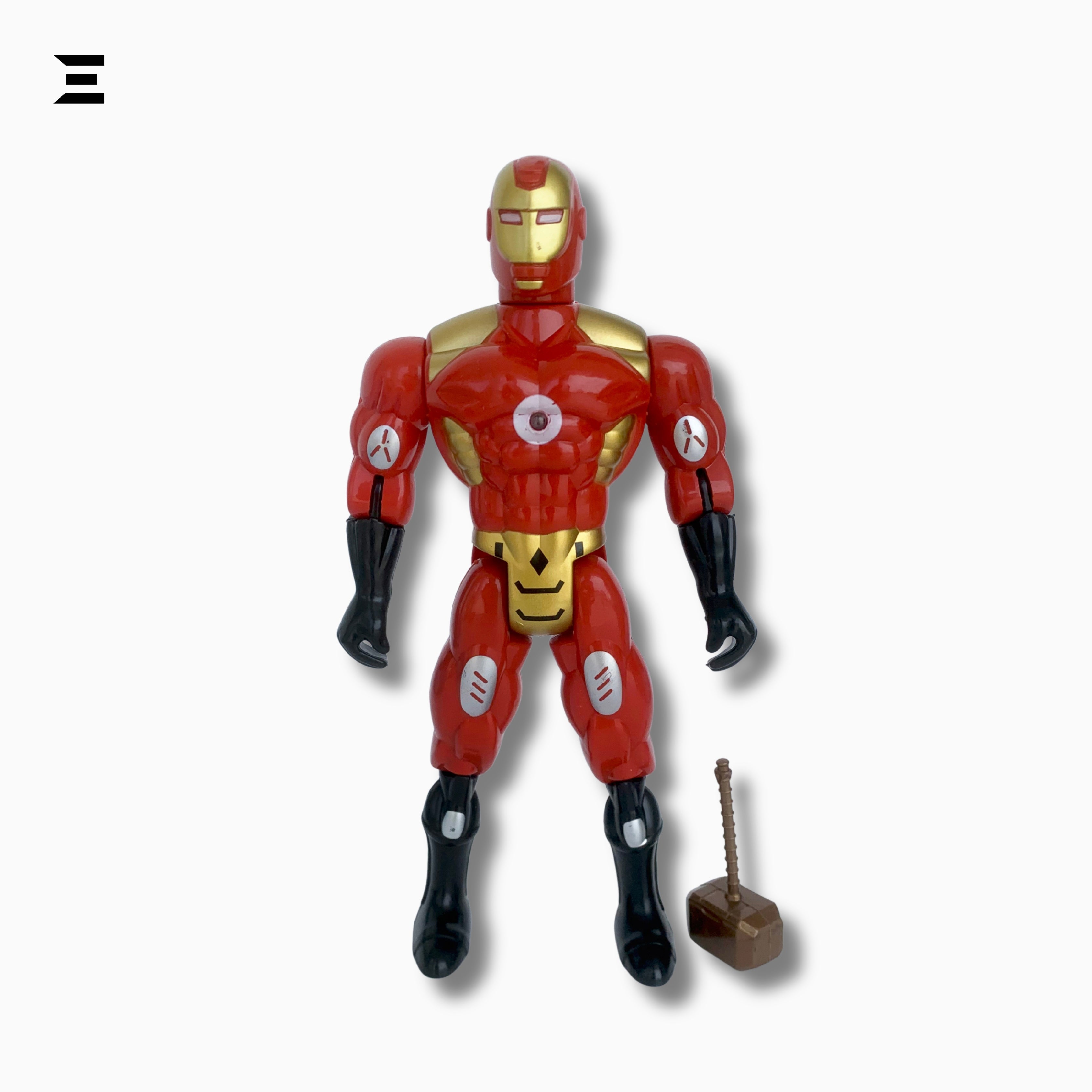 Iron Man Action Figure Toy 9.5 Inch Superhero Collectible with Hammer | Avengers Style Series | IBRELIA™ IBRELIA