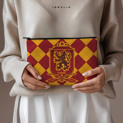 Wizard House Crest Makeup & Pencil Pouch – Double-Sided Print – IBRELIA™ IBRELIA