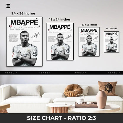 Premium Resin Coated Wall Art – Kylian Mbappé Printed Signature Collectible Frame | IBRELIA Pakistan IBRELIA
