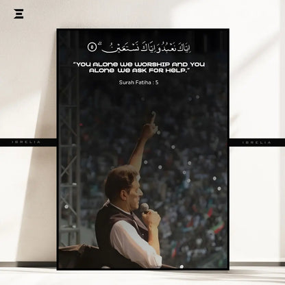 Premium Resin Coated Wall Art – Imran Khan with Surah Fatiha Verse | IBRELIA Pakistan IBRELIA