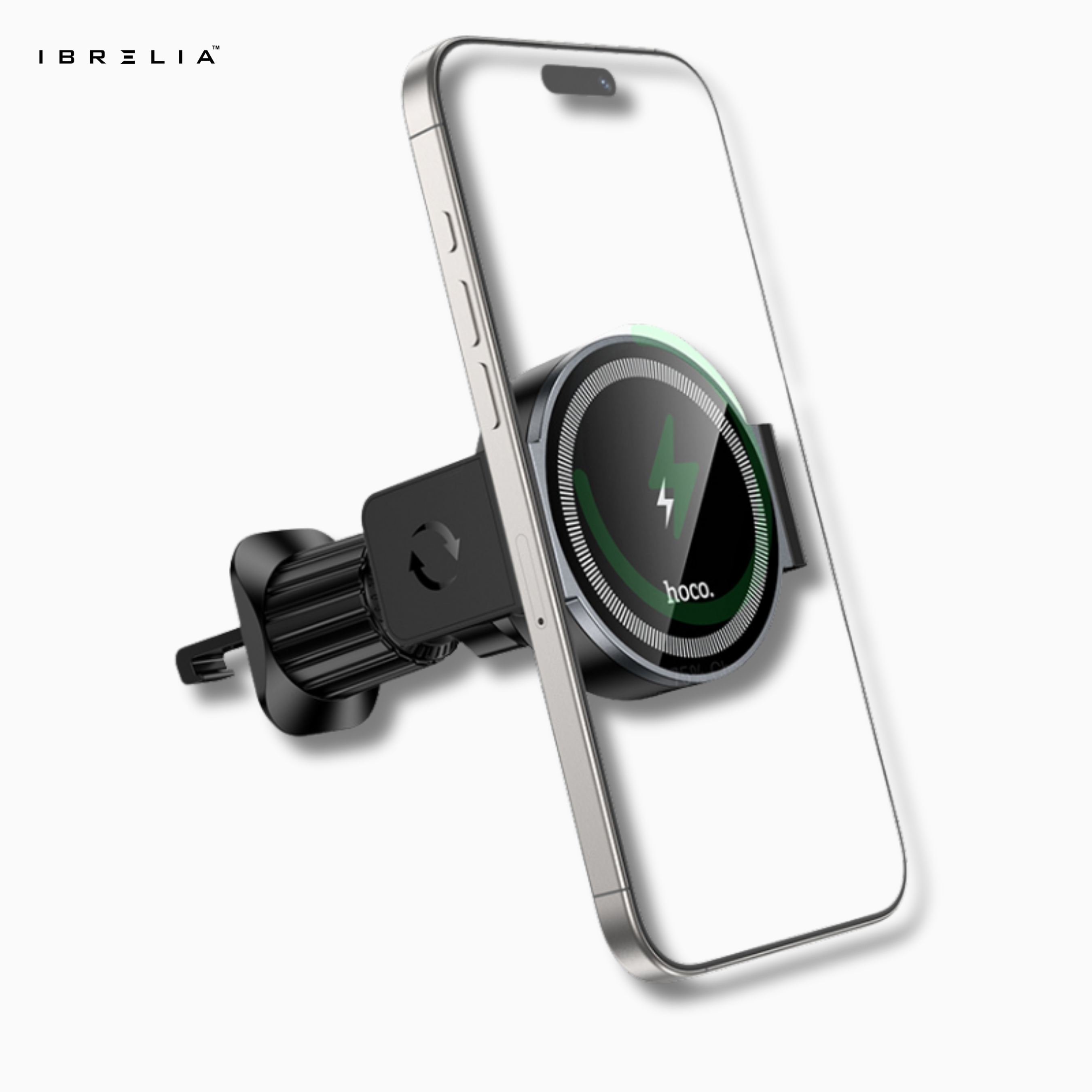 HOCO HW35 Magnetic Wireless Fast Charging Car Holder – 15W Power Electric Air Vent Mount | IBRELIA™