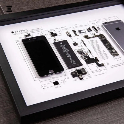 iPhone 6 Tech Frame – Disassembled Phone Artwork in A3 (18×12) Premium Frame IBRELIA