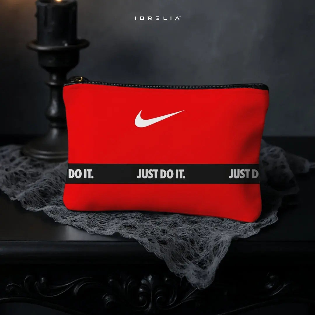 Swoosh Statement Makeup & Pencil Pouch – Double-Sided Print – IBRELIA™