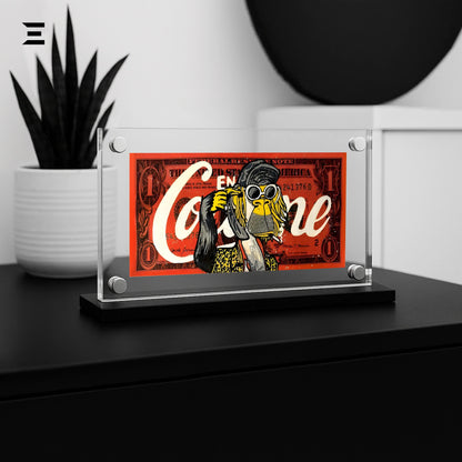 Premium Magnetic Acrylic Frame with Black Base – Coco Ape $1 Dollar Pop Art IBRELIA