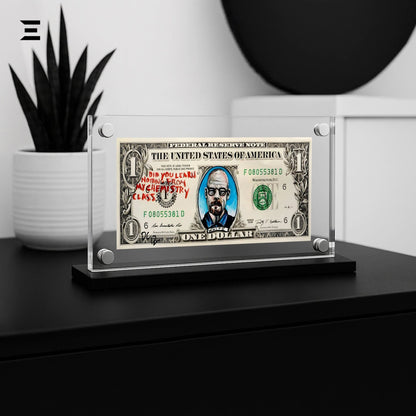 Premium Magnetic Acrylic Frame with Black Base – Walter White Breaking Bad $1 Dollar Pop Art - IBRELIA