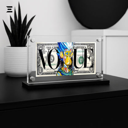 Benjamin Franklin Art, Graffiti Dollar Frame, $100 Dollar Pop Art, Franklin Graffiti Print, Premium Acrylic Frame, Street Art Collectibles, Urban Pop Art Frame - IBRELIA