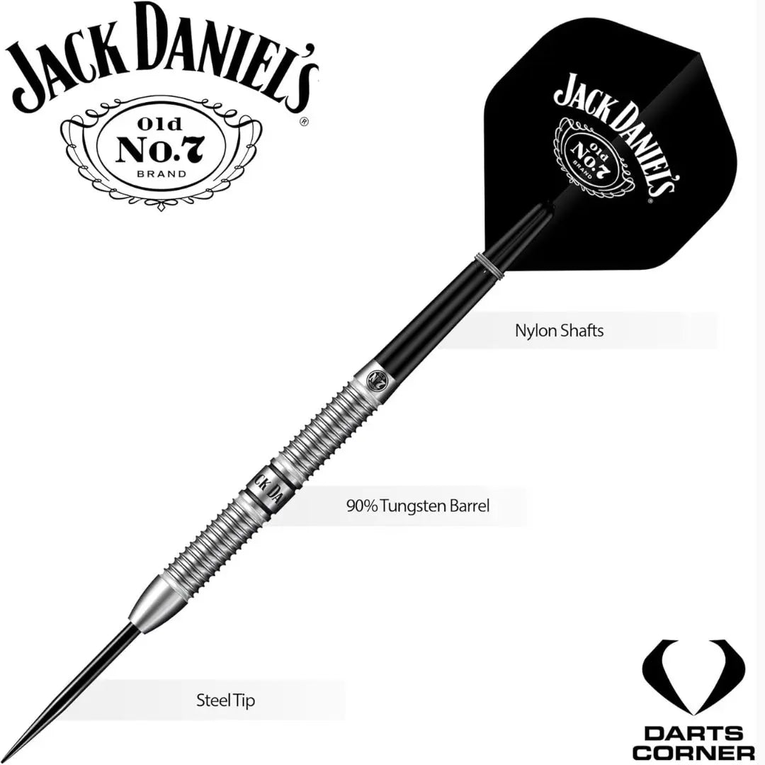 Jack Daniel’s Branded Steel Tip Dart Set – 90% Tungsten, Official Collector’s Edition IBRELIA