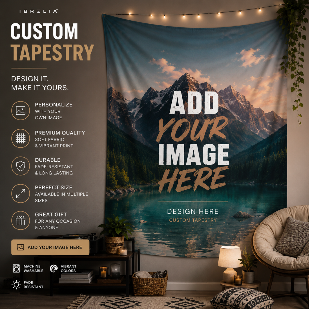 Custom Wall Tapestry – Premium Jute Fabric Wall Hanging | Personalized Photo & Artwork Tapestry