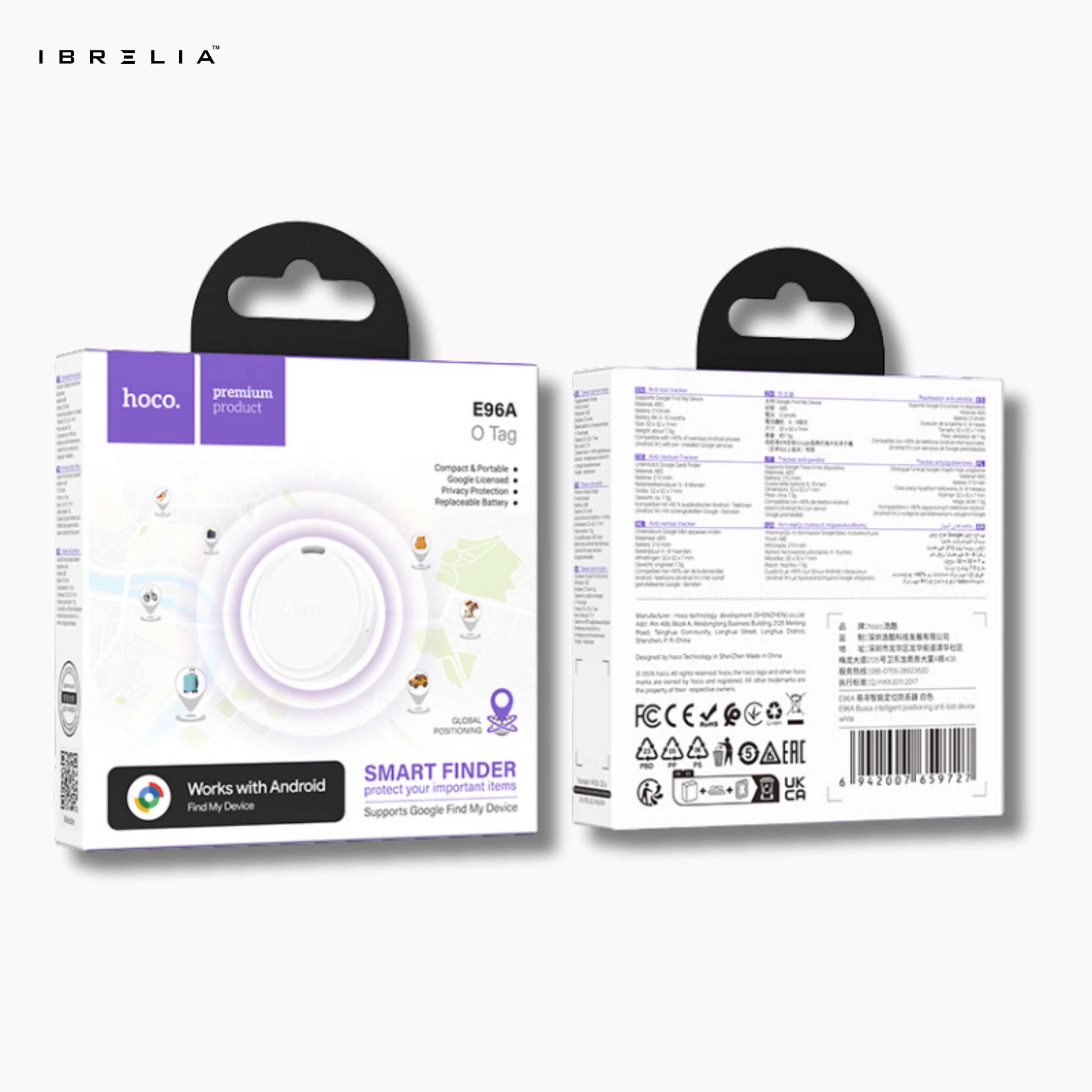 HOCO E96A Smart Finder – Works with Google Find My Device | Anti-Lost Bluetooth Tracker | IBRELIA™
