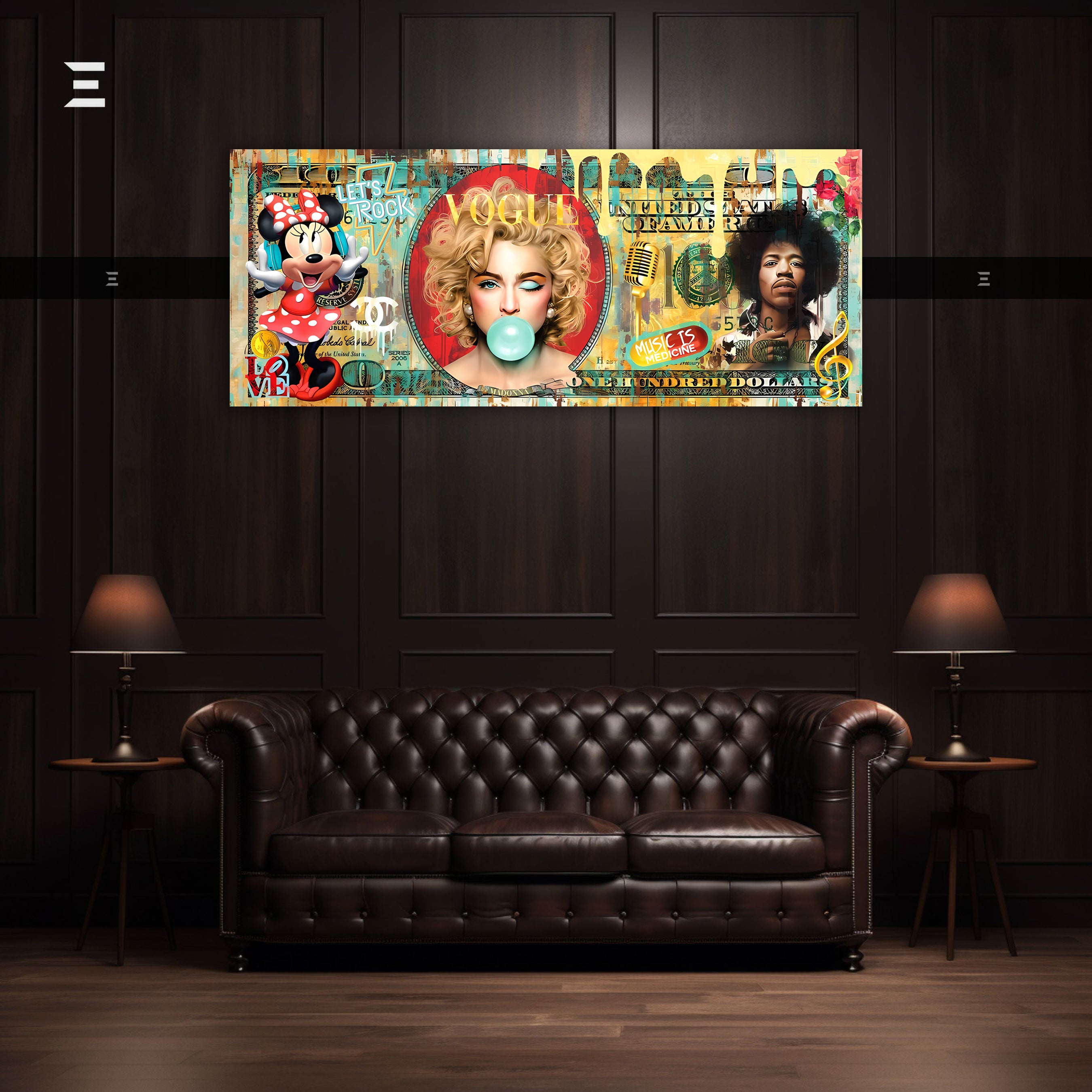 Ultra Wide Wall Art – Vogue Pop Culture Money Edition | IBRELIA™