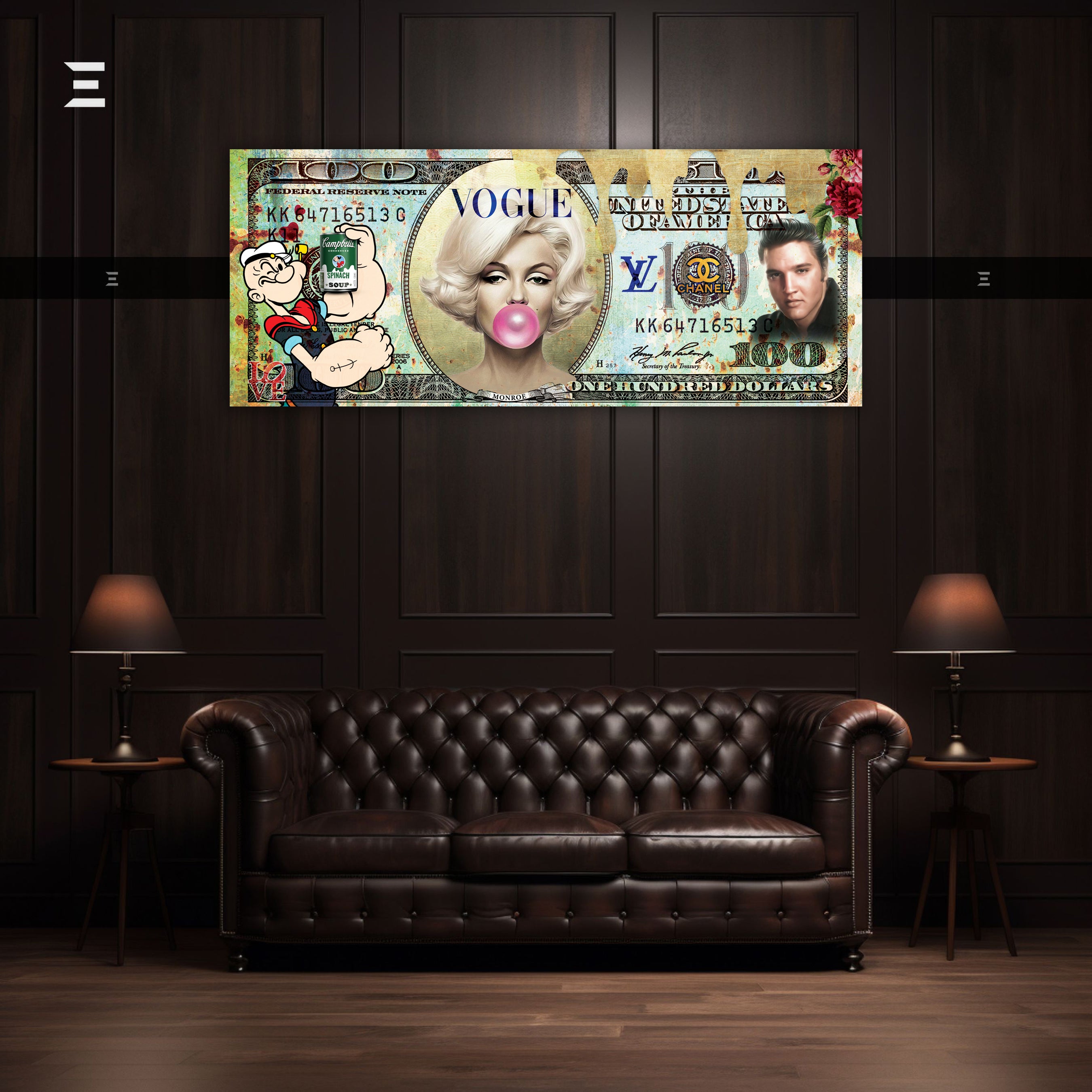 Ultra Wide Wall Art – Exclusive Pop Art Dollar Design | IBRELIA