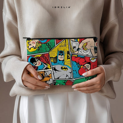 Retro Superhero Comics Makeup & Pencil Pouch – Double-Sided Print – IBRELIA™ IBRELIA