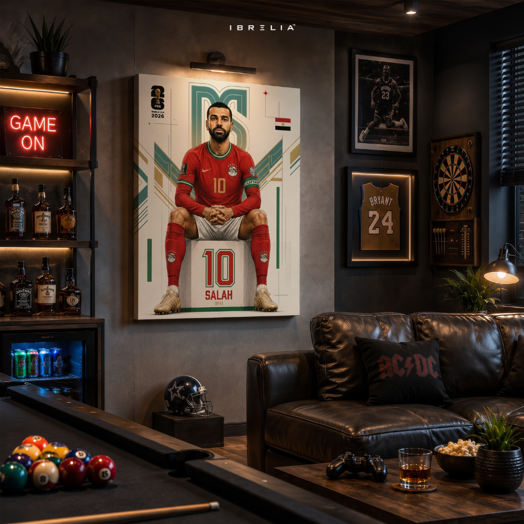 Mohamed Salah FIFA World Cup 2026 Wall Art – Egypt Football Legend | IBRELIA™