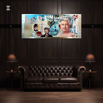 Ultra Wide Wall Art – British Royal Pop Art Money Edition | IBRELIA™
