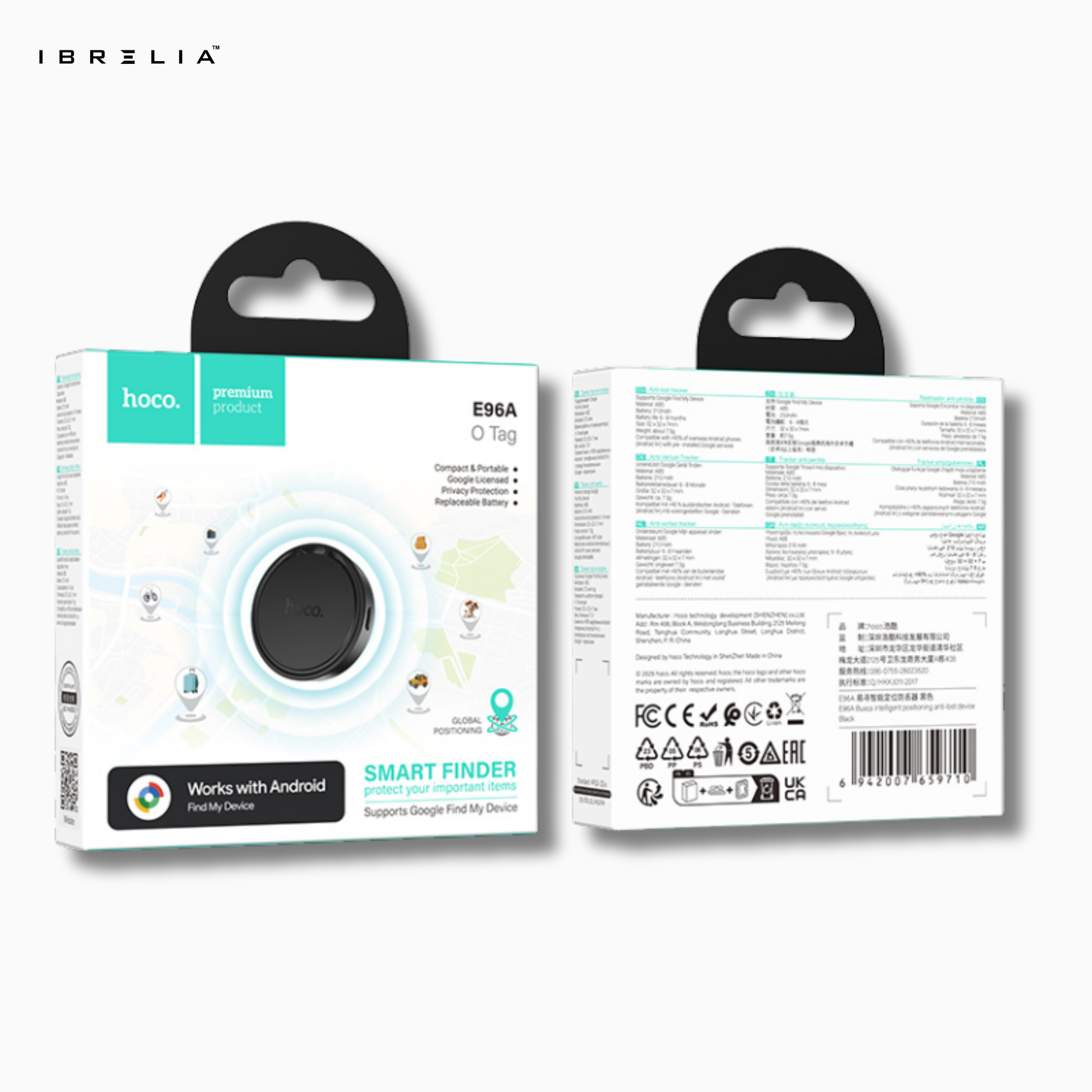 HOCO E96A Smart Finder – Works with Google Find My Device | Anti-Lost Bluetooth Tracker | IBRELIA™