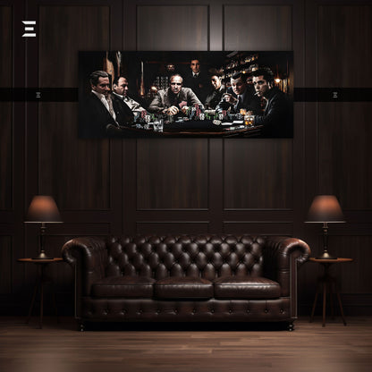 Ultra Wide Wall Art – Mafia Legends Poker Table Edition | IBRELIA™