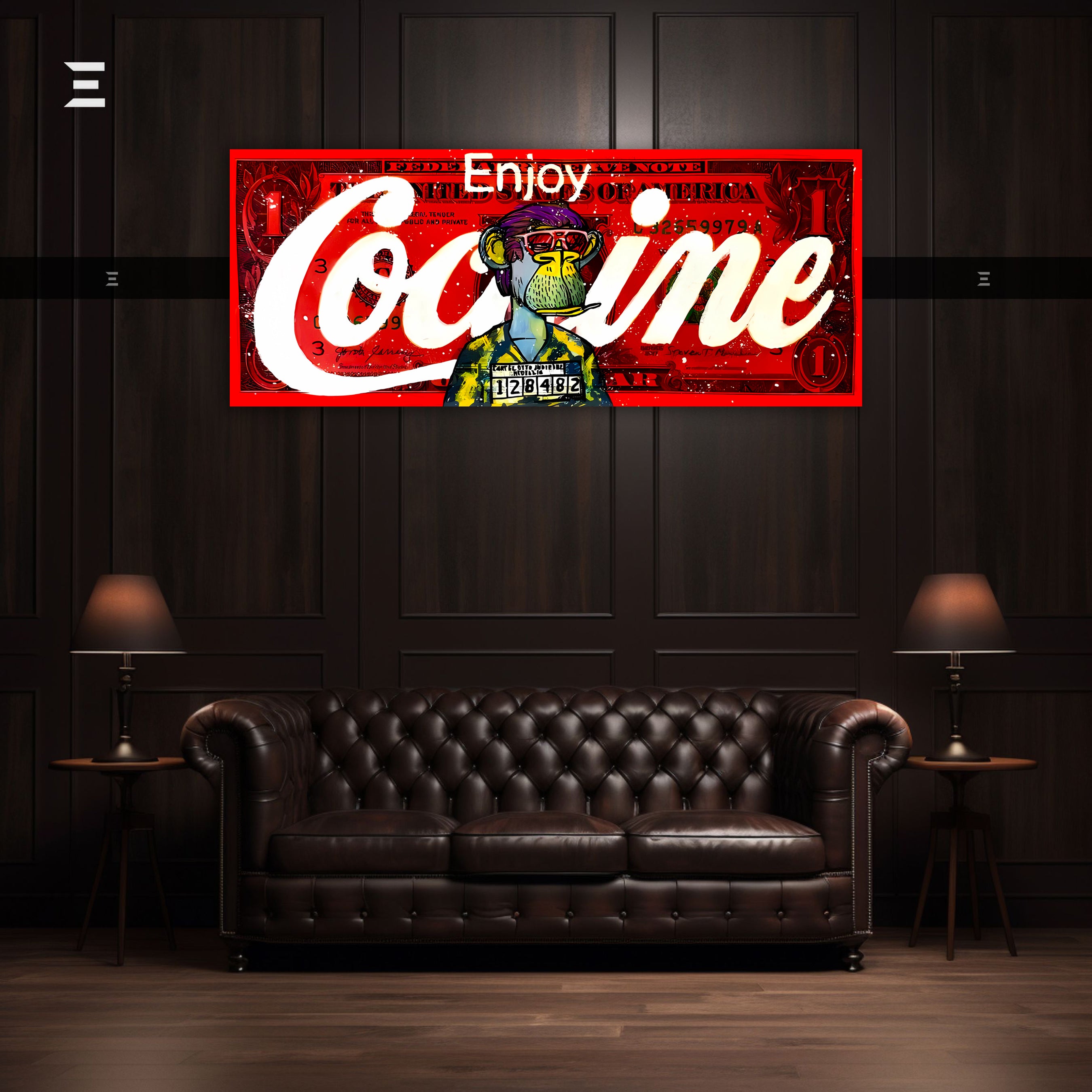 Ultra Wide Wall Art – Red Graffiti Money Ape Edition | IBRELIA™