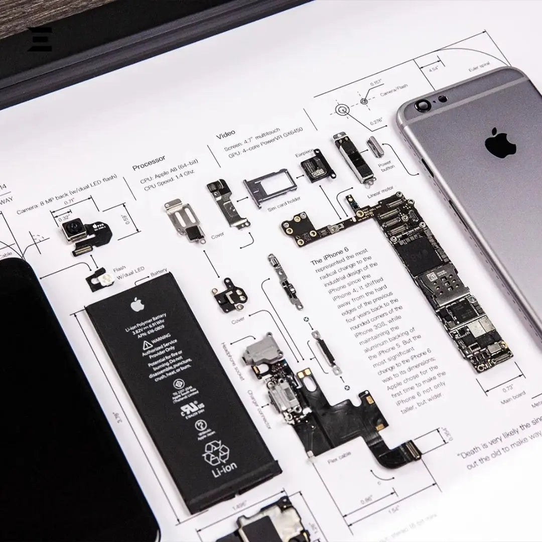 iPhone 6 Tech Frame – Disassembled Phone Artwork in A3 (18×12) Premium Frame IBRELIA